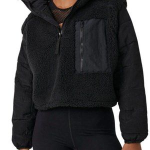 Free People Black Sherpa Jacket